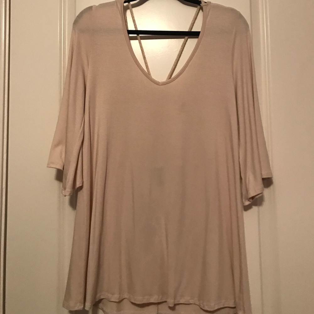 Tan top with detail on back